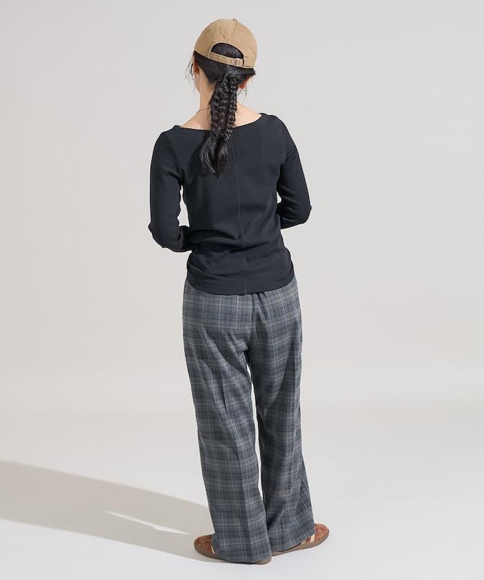 棉莫代爾船領長袖T恤