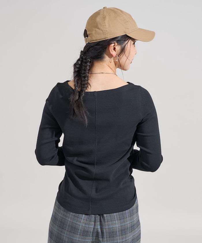 棉莫代爾船領長袖T恤