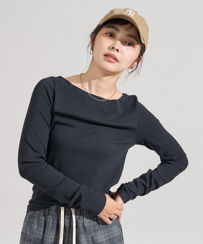 棉莫代爾船領長袖T恤