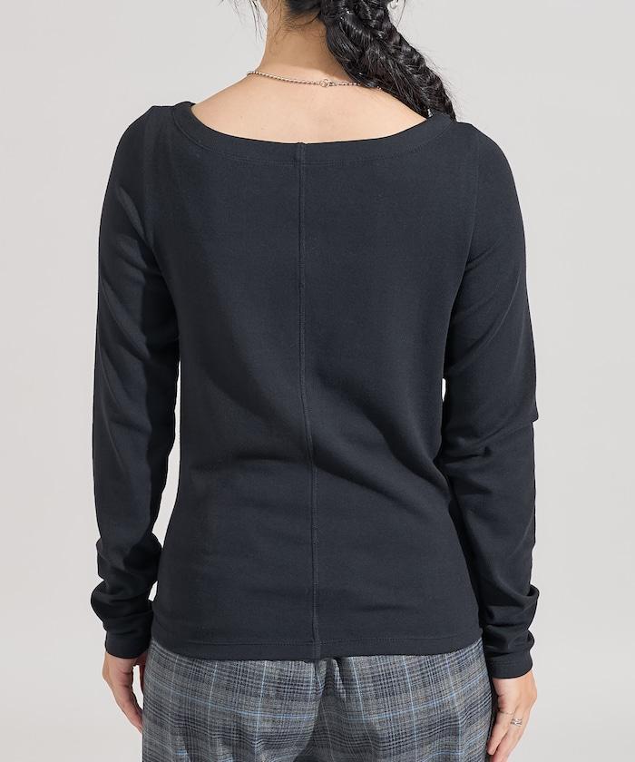 棉莫代爾船領長袖T恤