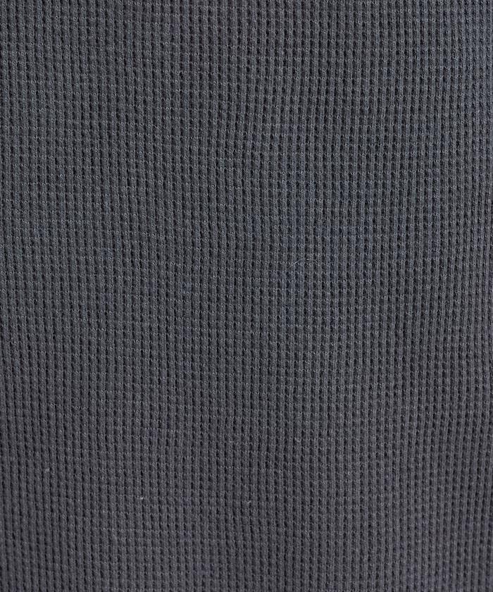 一字肩華夫格長袖T恤