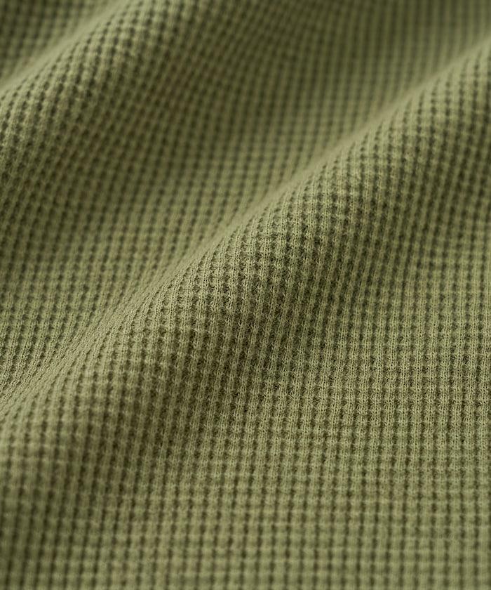 一字肩華夫格長袖T恤