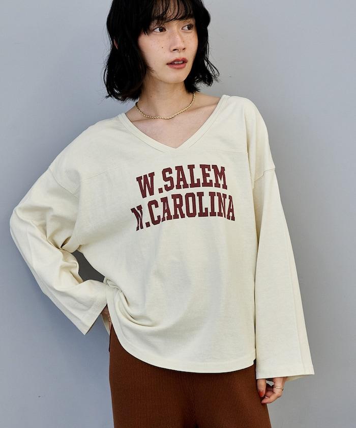 復古風格2way美式橄欖球長袖T恤