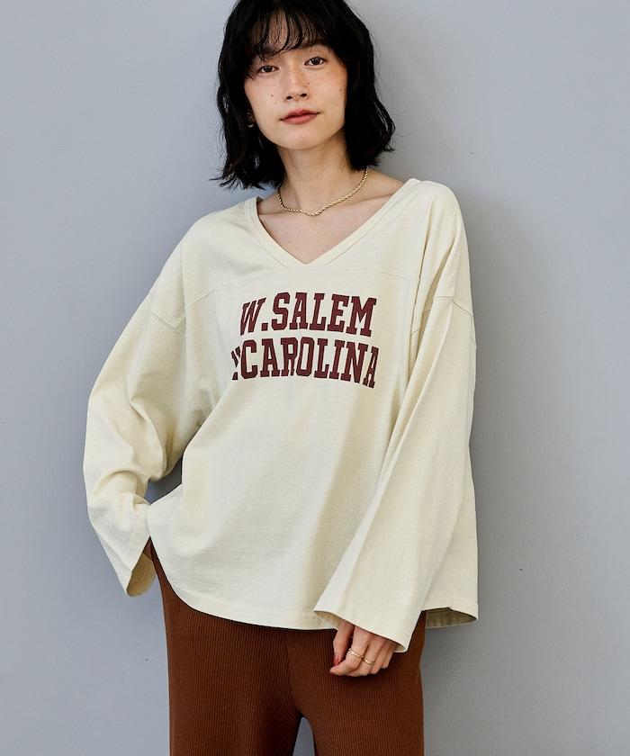 復古風格2way美式橄欖球長袖T恤