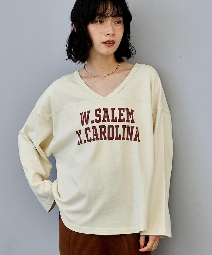 復古風格2way美式橄欖球長袖T恤