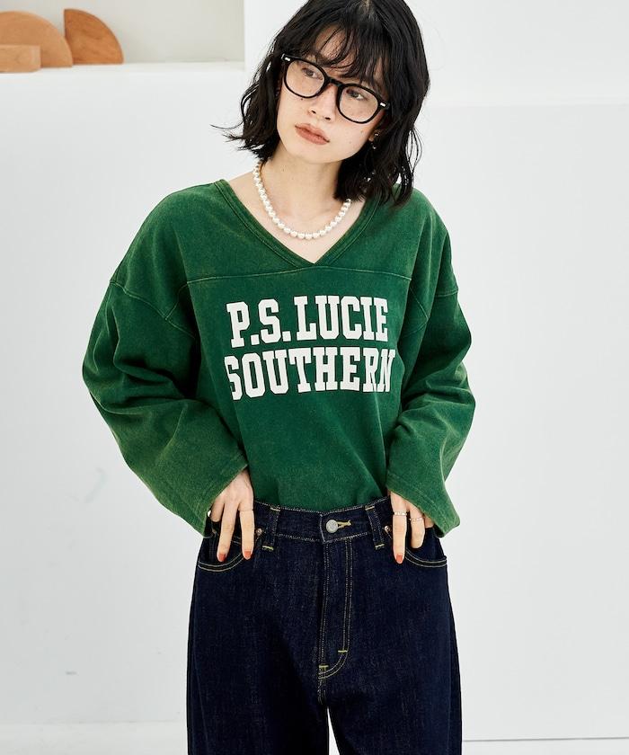 復古風格2way美式橄欖球長袖T恤