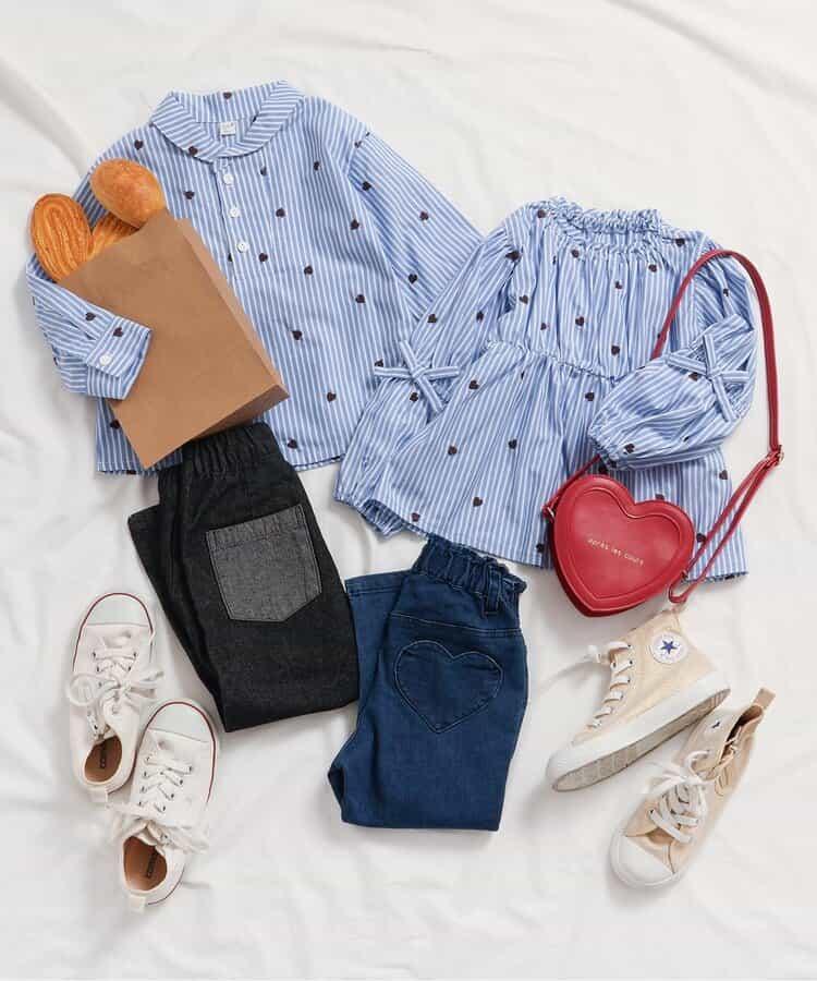 愛心口袋可愛長褲 10分丈