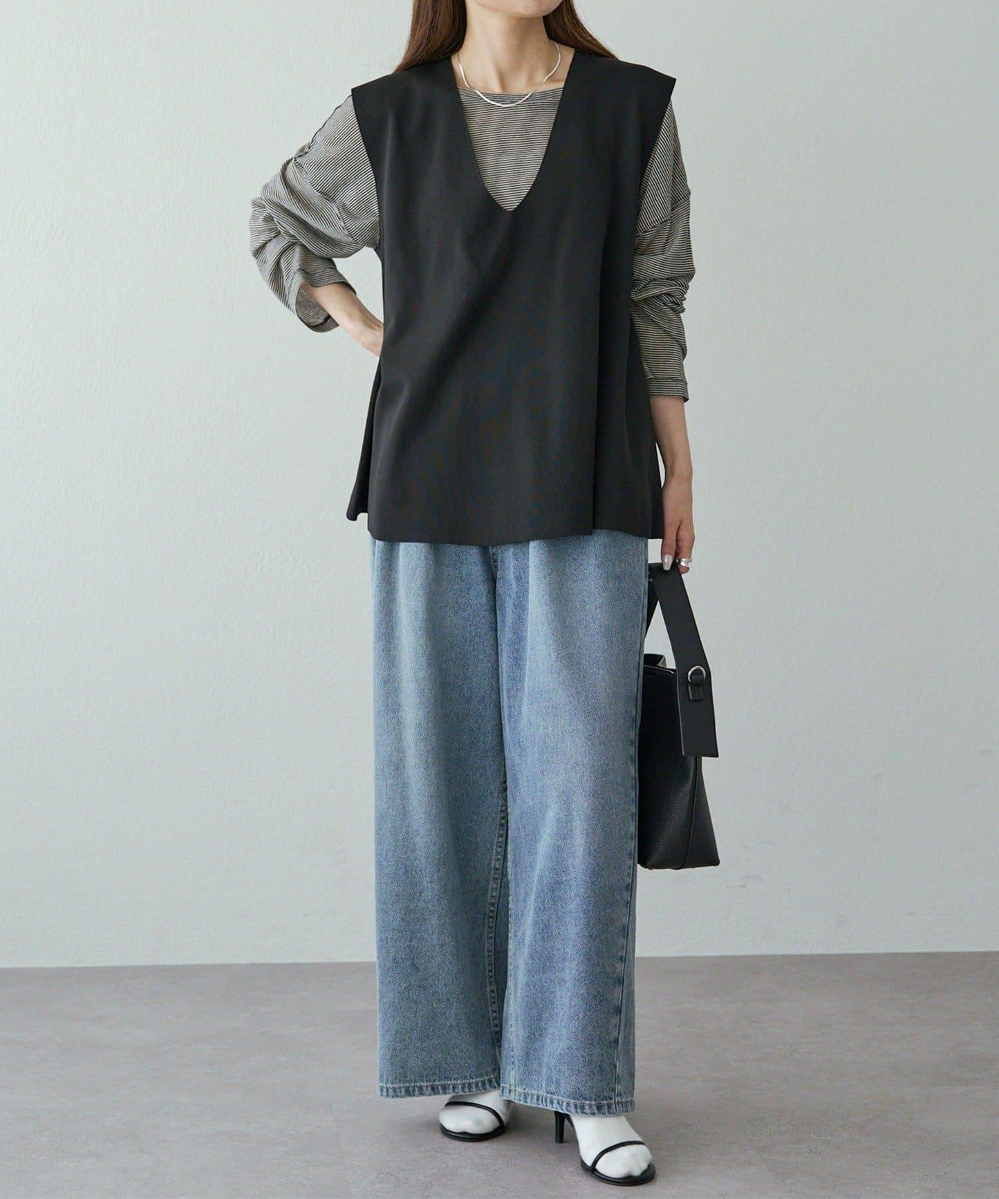 復古風牛仔休閒褲