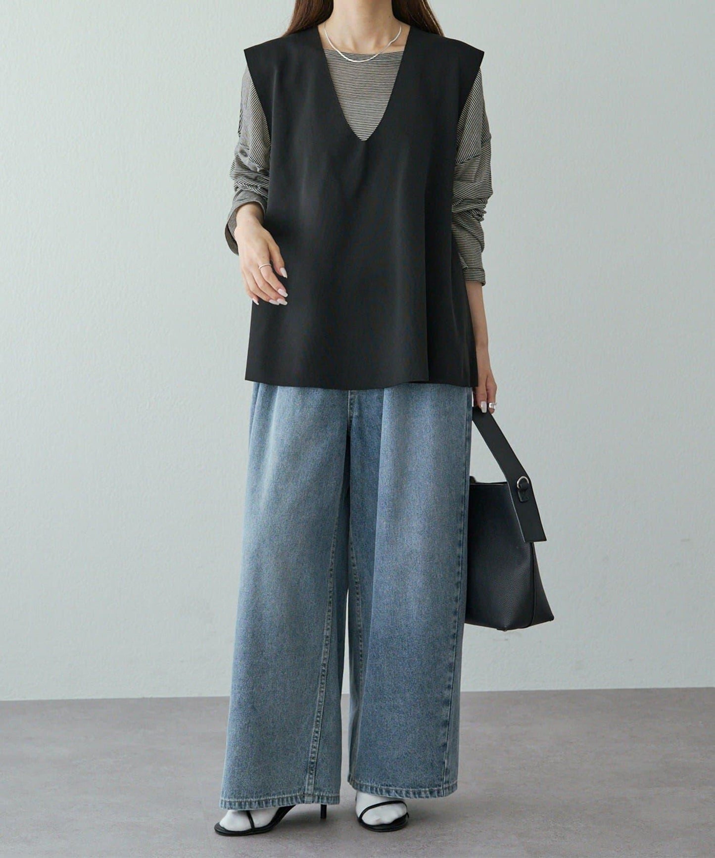 復古風牛仔休閒褲