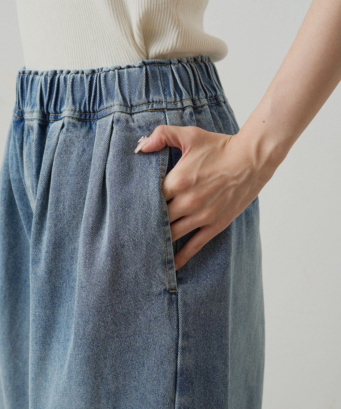 復古風牛仔休閒褲