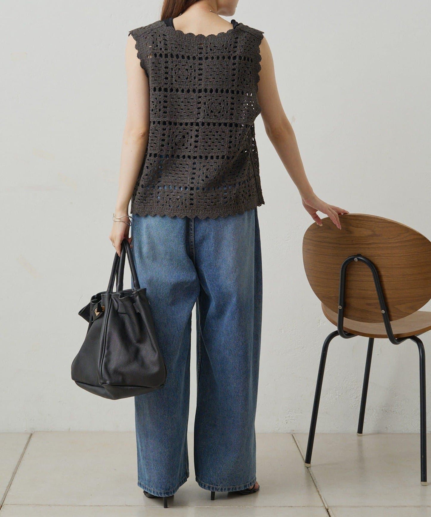 復古風牛仔休閒褲