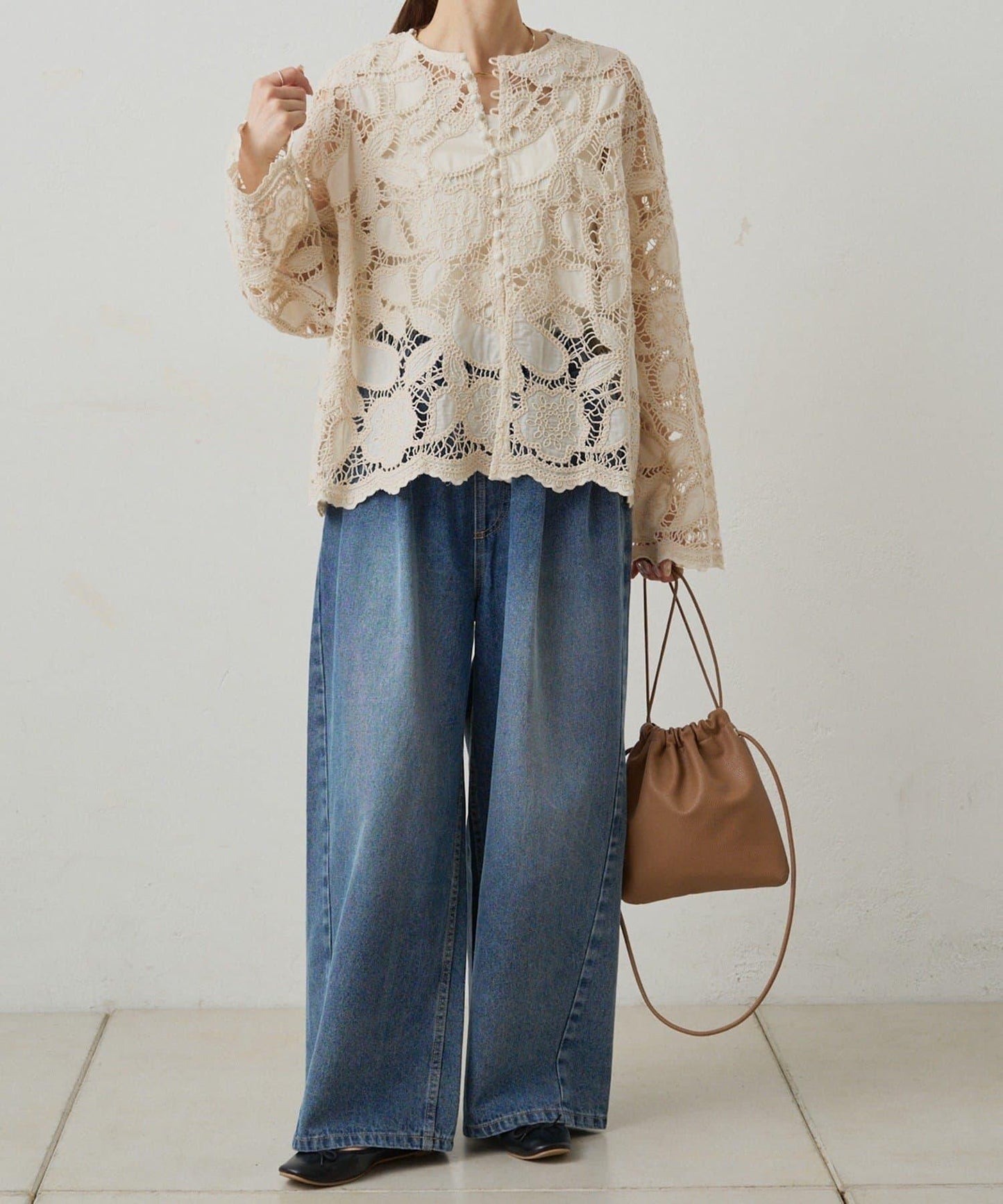 復古風牛仔休閒褲