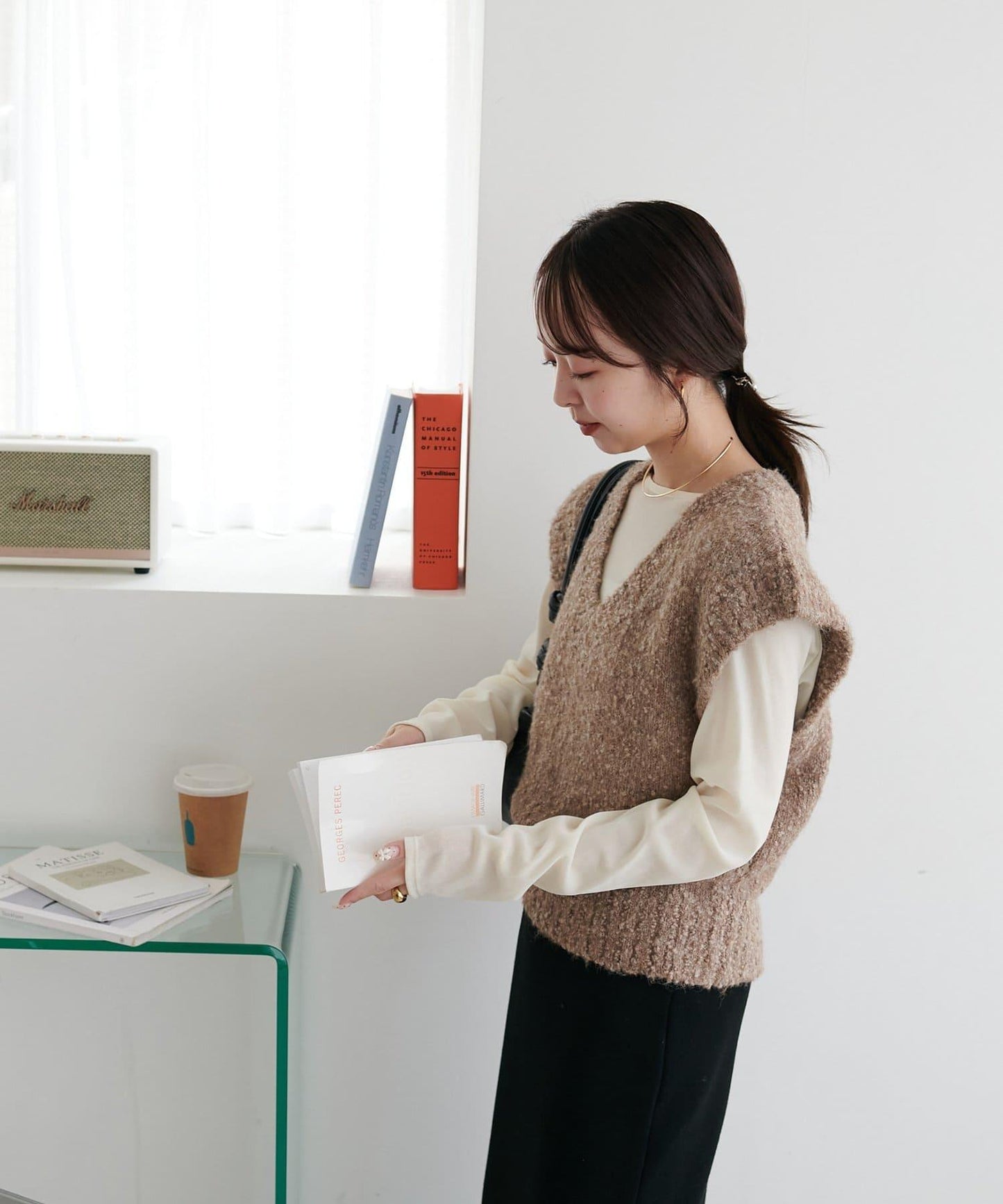 【Discoat】粗斜紋荷葉邊馬甲