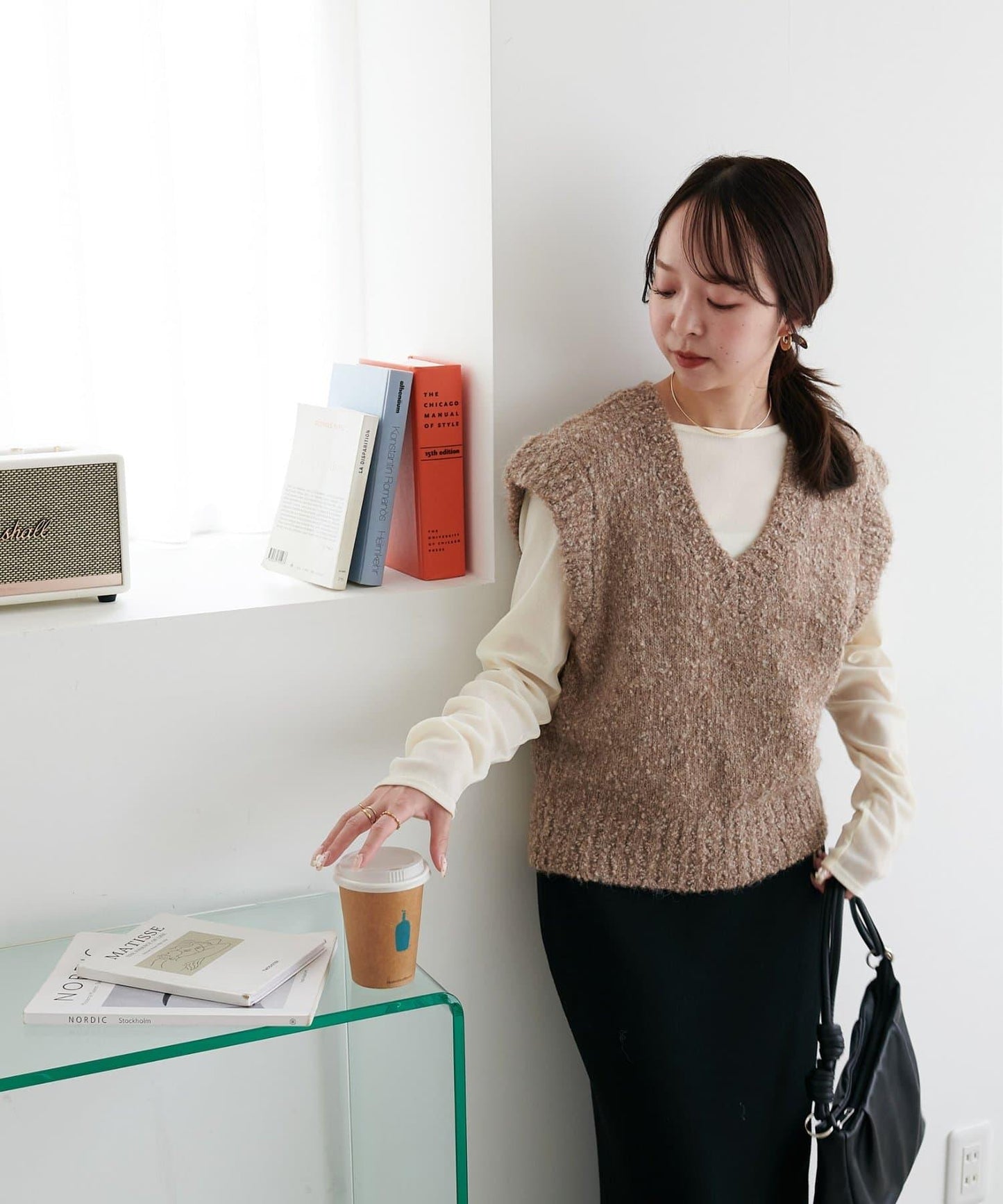 【Discoat】粗斜紋荷葉邊馬甲