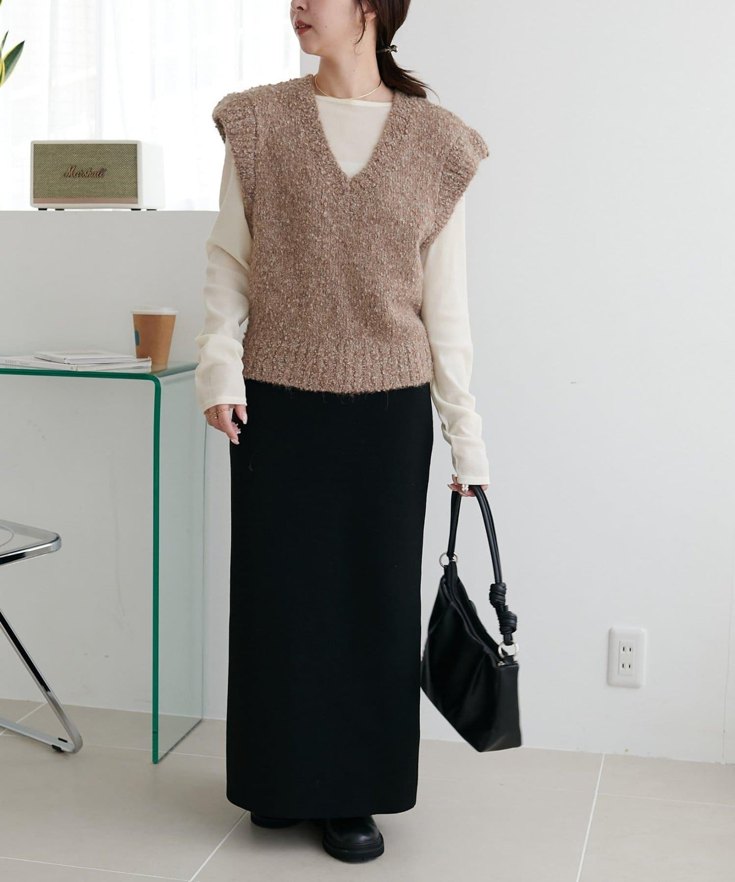 【Discoat】粗斜紋荷葉邊馬甲