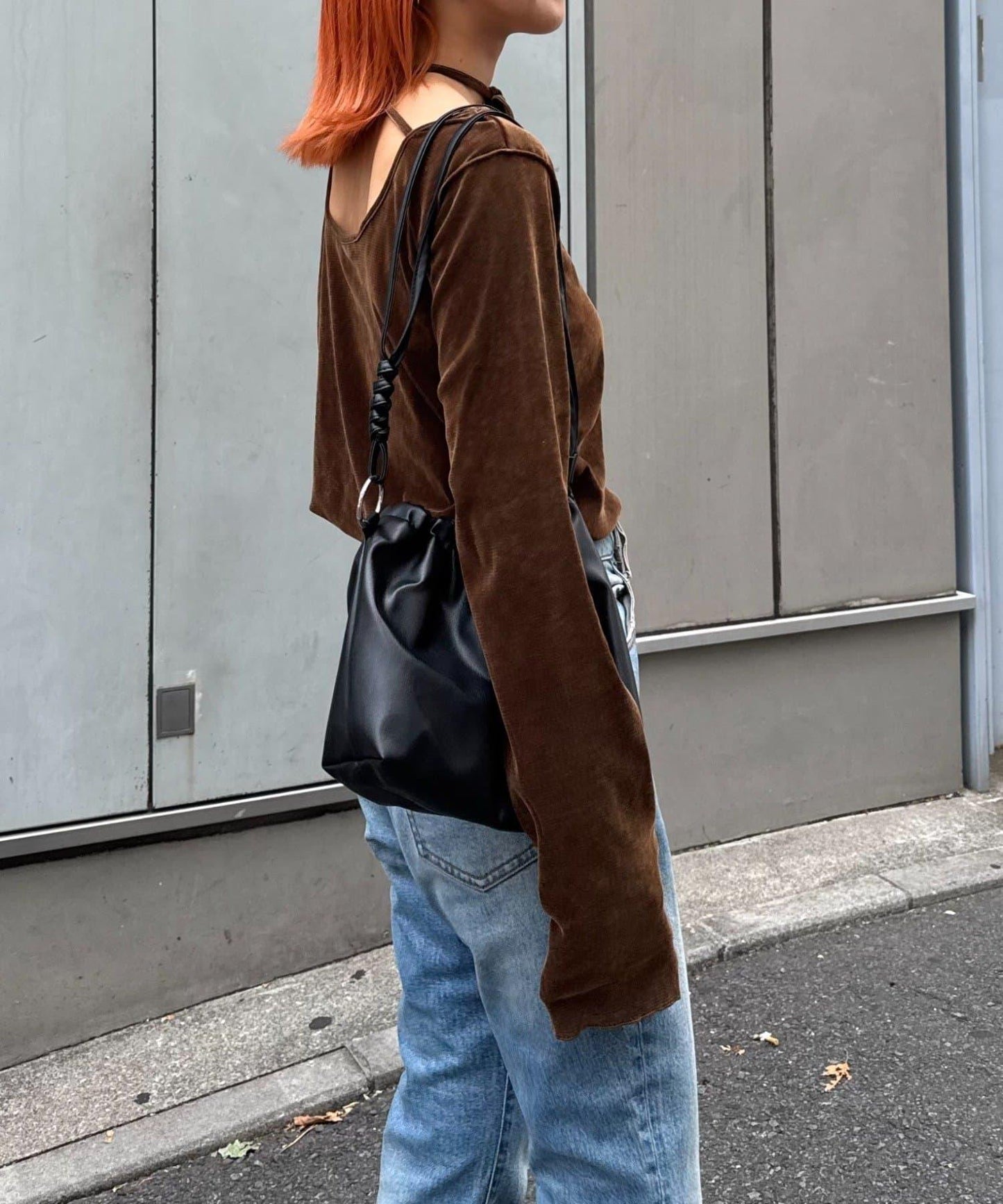 透視植絨復古工藝後系蝴蝶結上衣