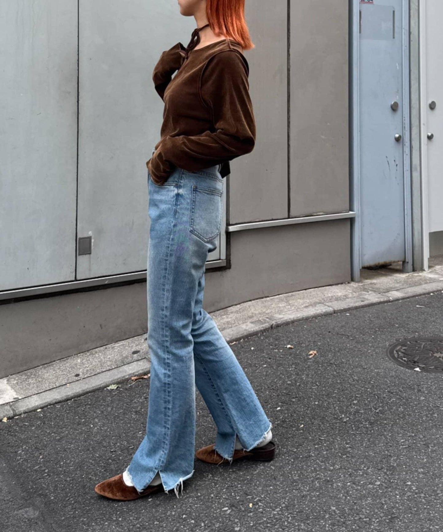 透視植絨復古工藝後系蝴蝶結上衣