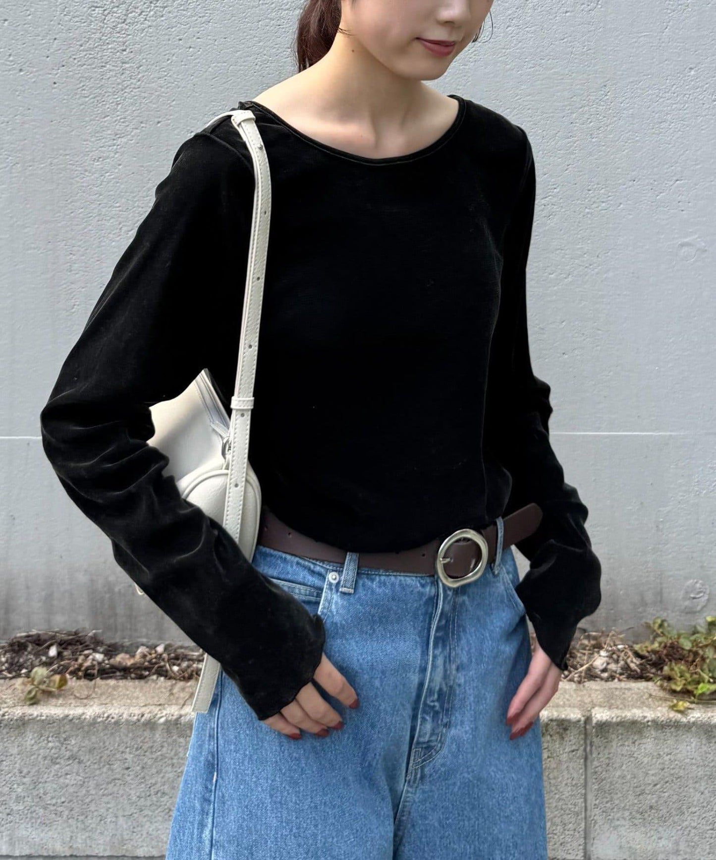 透視植絨復古工藝後系蝴蝶結上衣