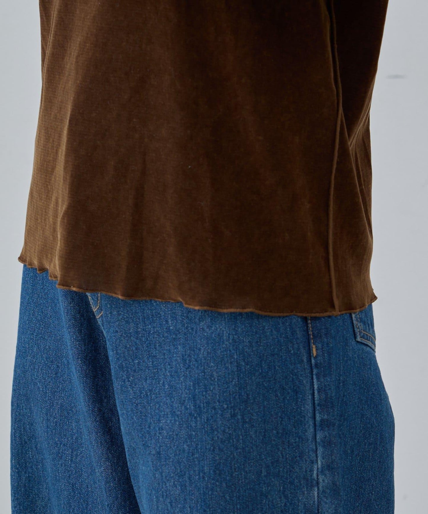 透視植絨復古工藝後系蝴蝶結上衣