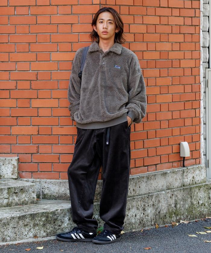 寬鬆版型 POLO領 長絨絨面料 套頭衫