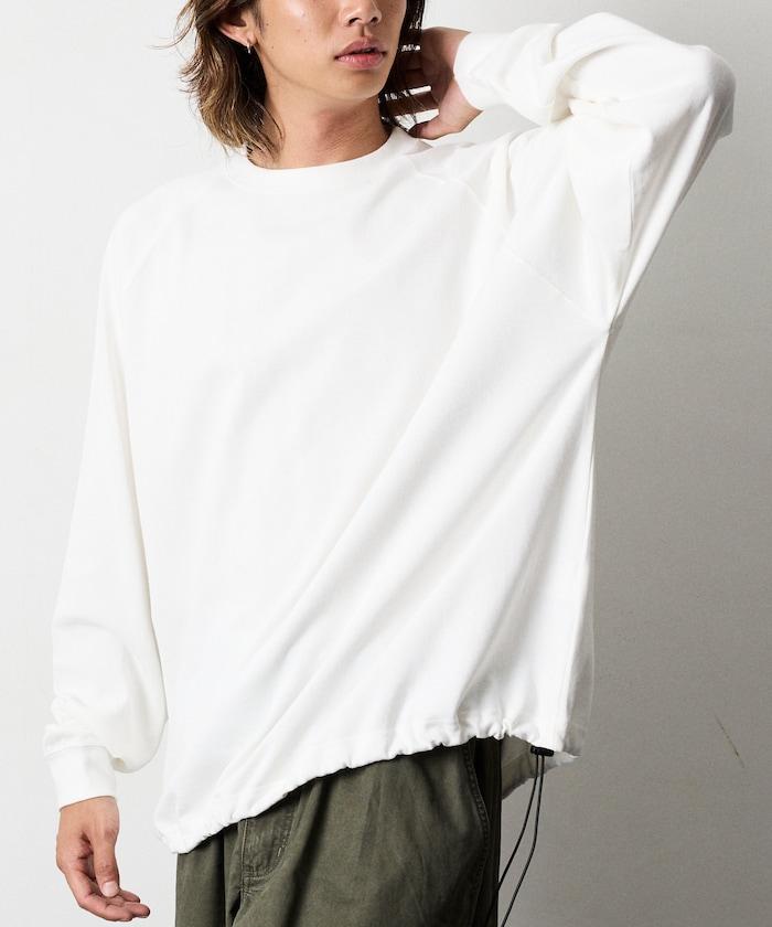 寬鬆版型 美國棉 拼接袖 抽繩 T恤