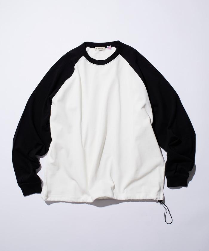 寬鬆版型 美國棉 拼接袖 抽繩 T恤