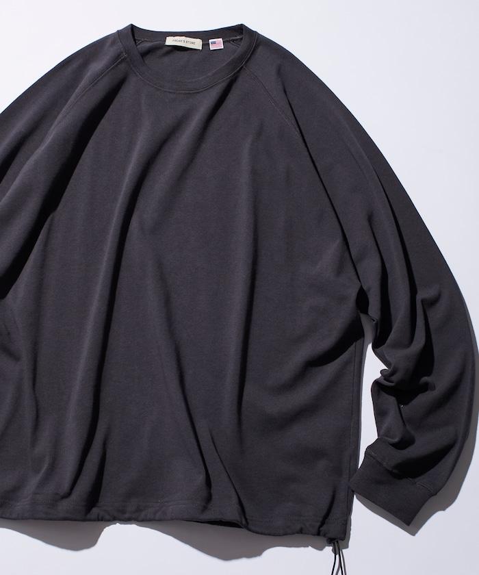 寬鬆版型 美國棉 拼接袖 抽繩 T恤