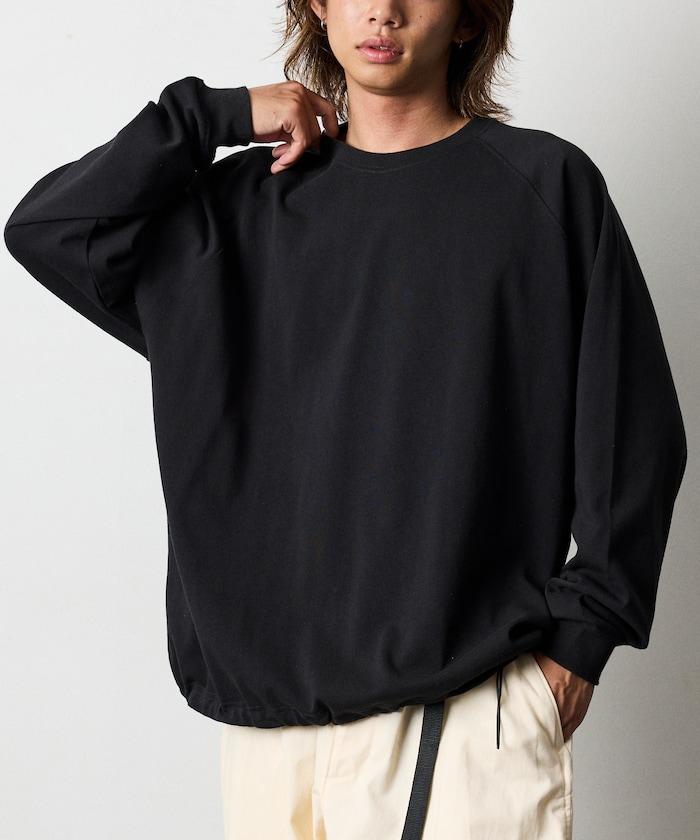 寬鬆版型 美國棉 拼接袖 抽繩 T恤