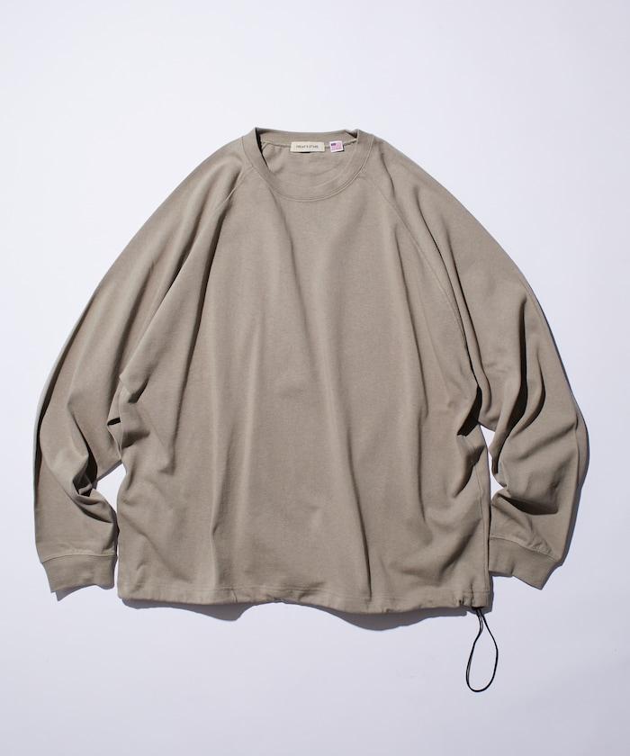 寬鬆版型 美國棉 拼接袖 抽繩 T恤