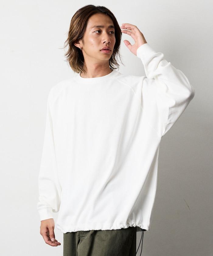 寬鬆版型 美國棉 拼接袖 抽繩 T恤