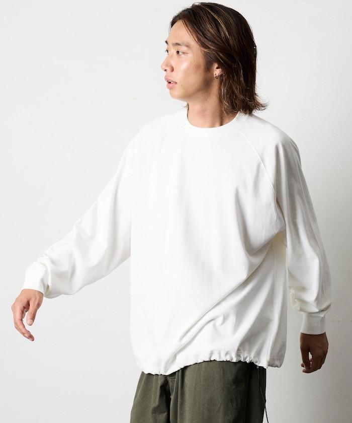 寬鬆版型 美國棉 拼接袖 抽繩 T恤