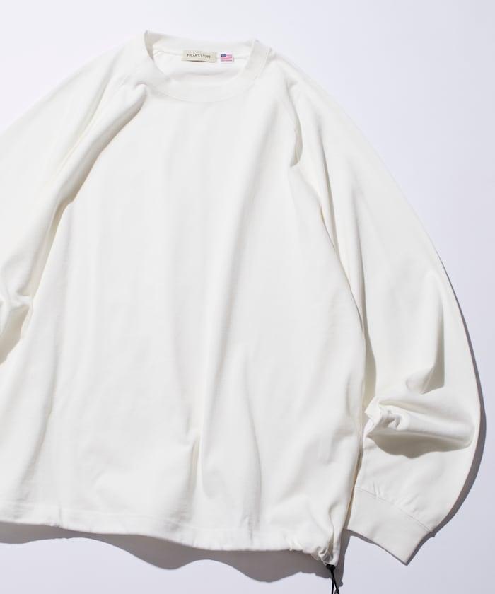 寬鬆版型 美國棉 拼接袖 抽繩 T恤