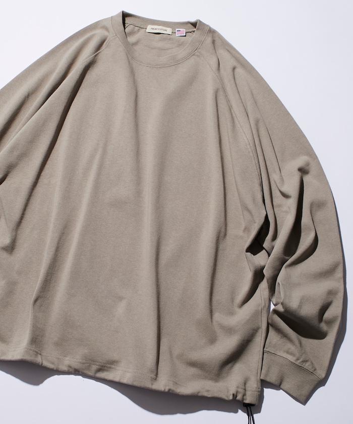 寬鬆版型 美國棉 拼接袖 抽繩 T恤