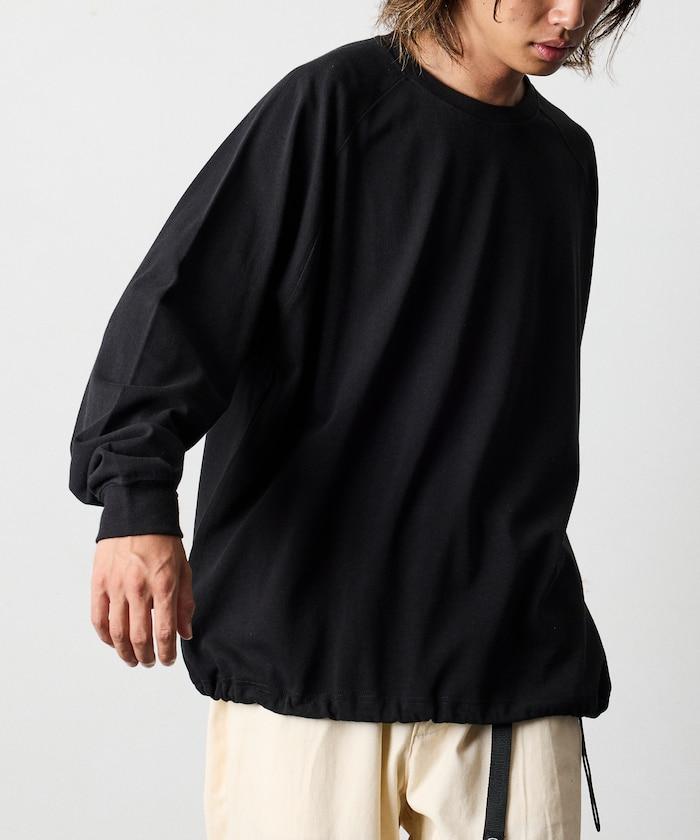 寬鬆版型 美國棉 拼接袖 抽繩 T恤