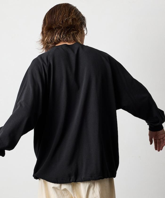 寬鬆版型 美國棉 拼接袖 抽繩 T恤