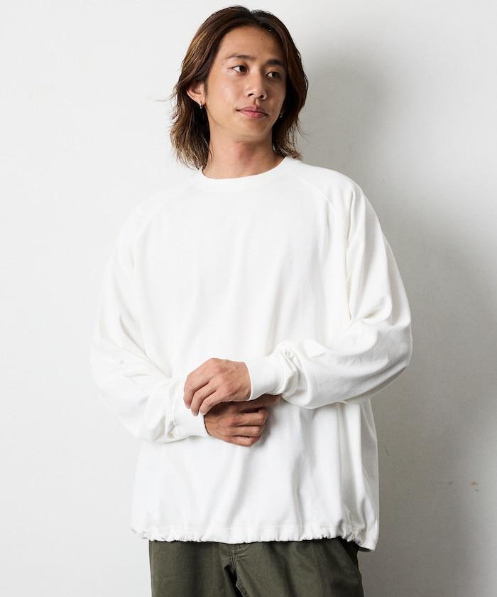 寬鬆版型 美國棉 拼接袖 抽繩 T恤