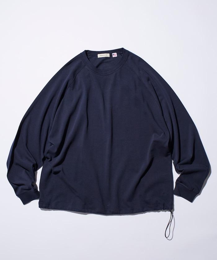 寬鬆版型 美國棉 拼接袖 抽繩 T恤