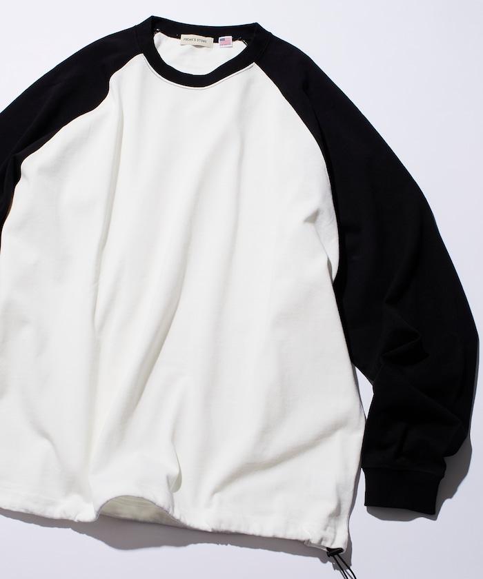 寬鬆版型 美國棉 拼接袖 抽繩 T恤