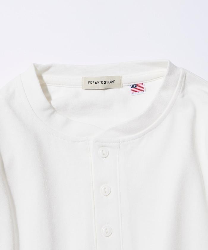 寬鬆版型 USA棉亨利領長袖T恤