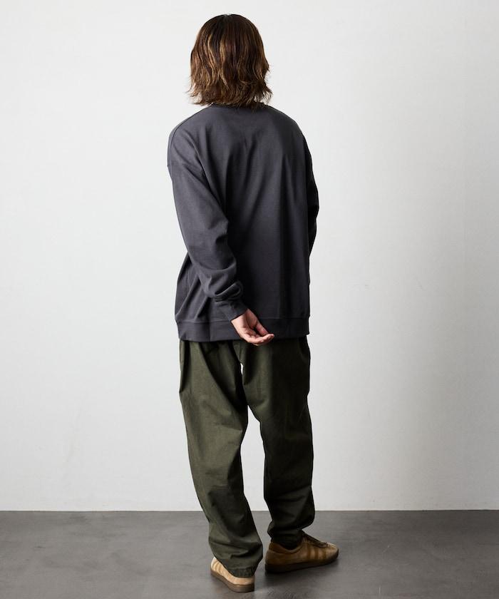 寬鬆版型 USA棉亨利領長袖T恤