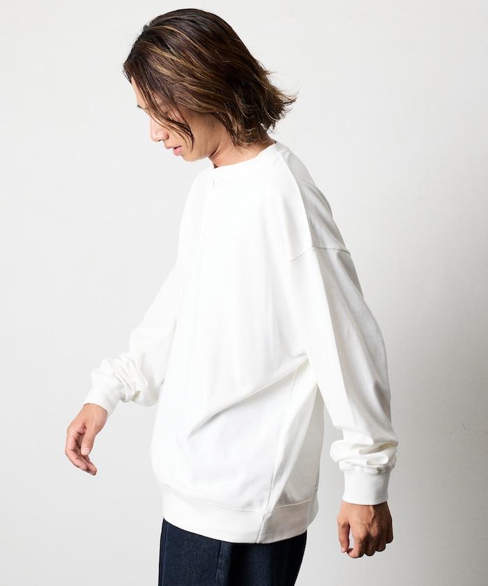 寬鬆版型 USA棉亨利領長袖T恤