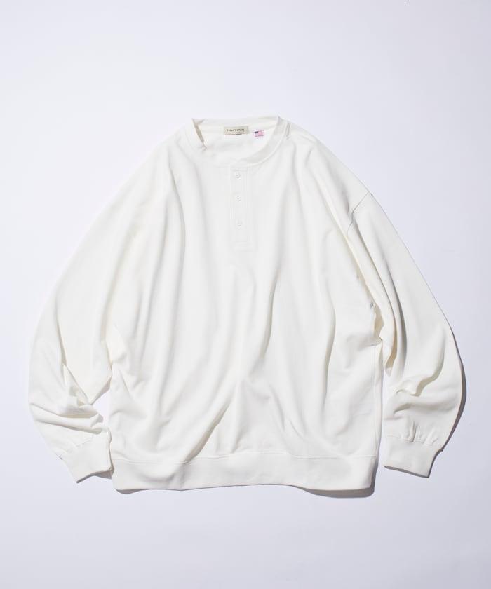 寬鬆版型 USA棉亨利領長袖T恤