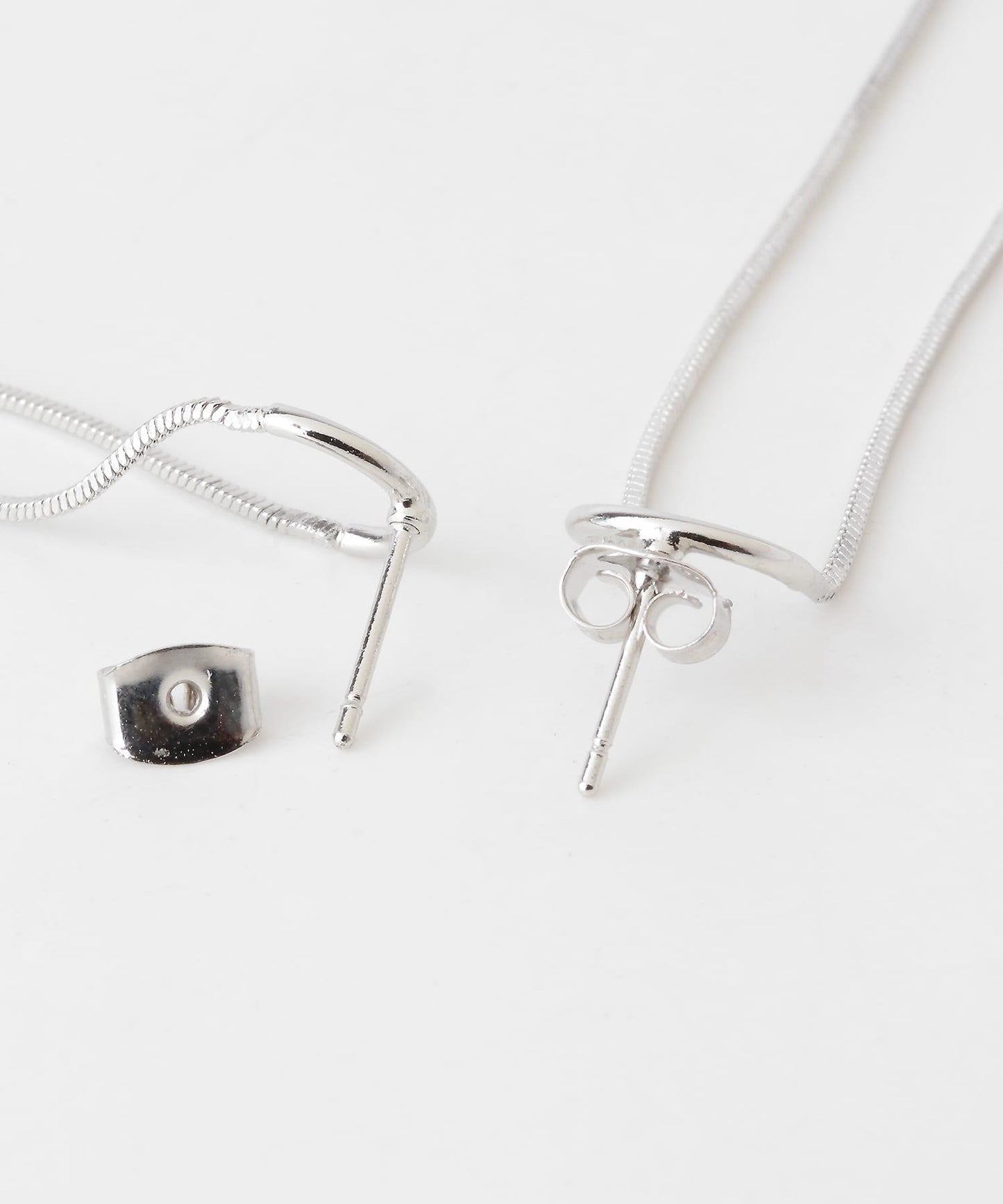 長橢圓鏈條耳環