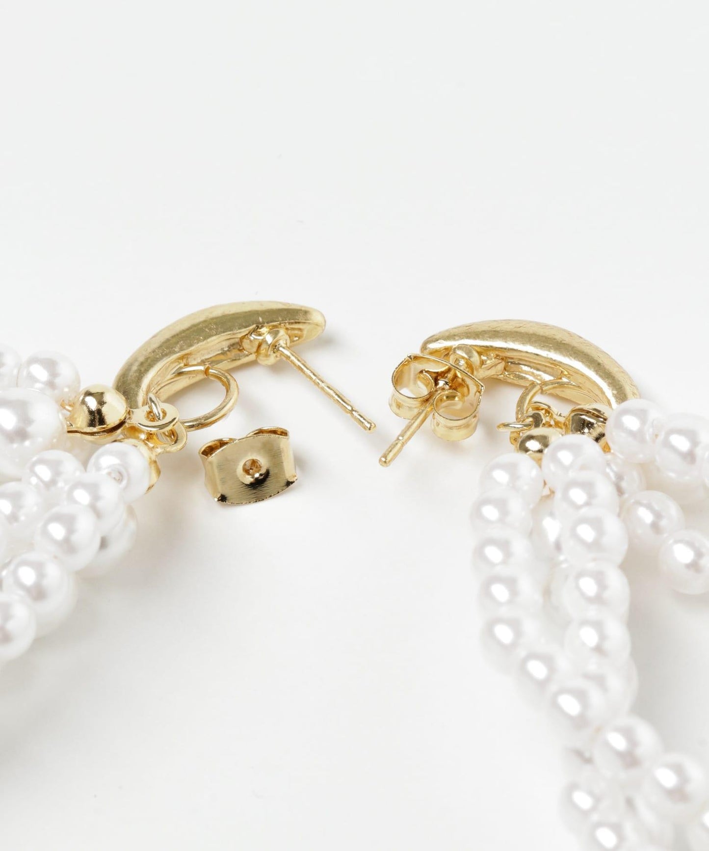 珍珠顆粒圓環耳環