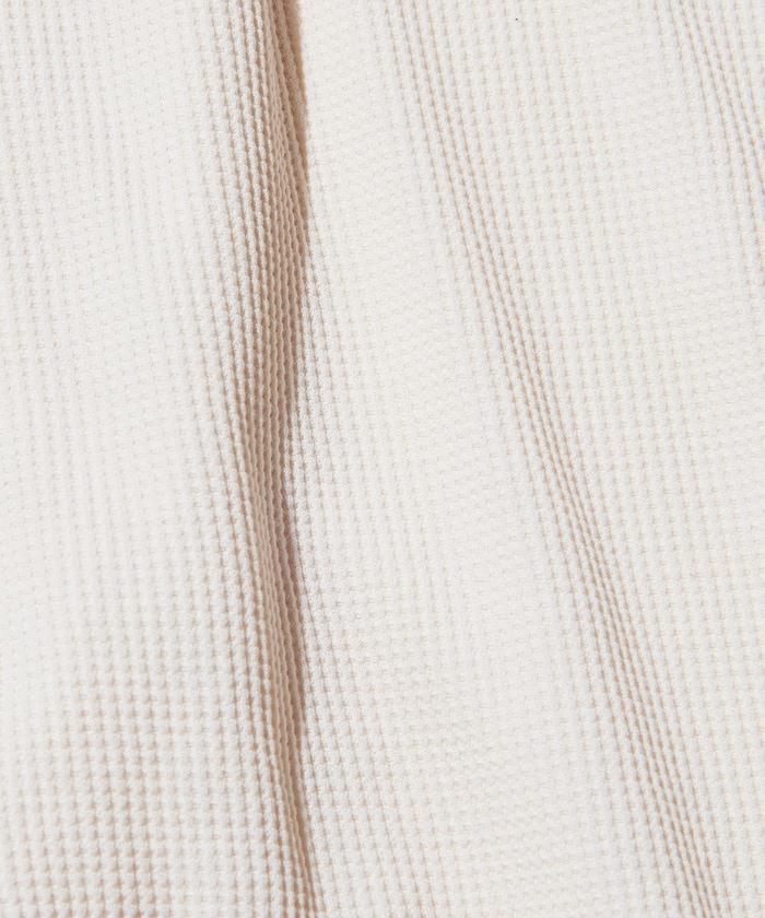 Drymix(R) / 乾爽混紡寬鬆版型華夫格布插肩長袖T恤