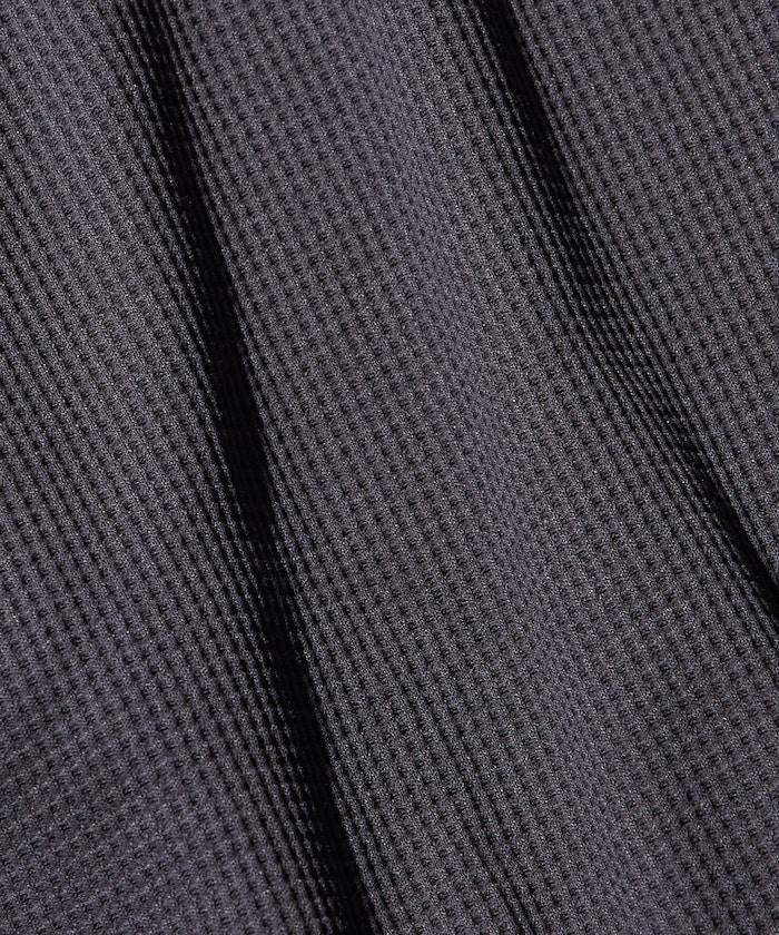 Drymix(R) / 乾爽混紡寬鬆版型華夫格布插肩長袖T恤