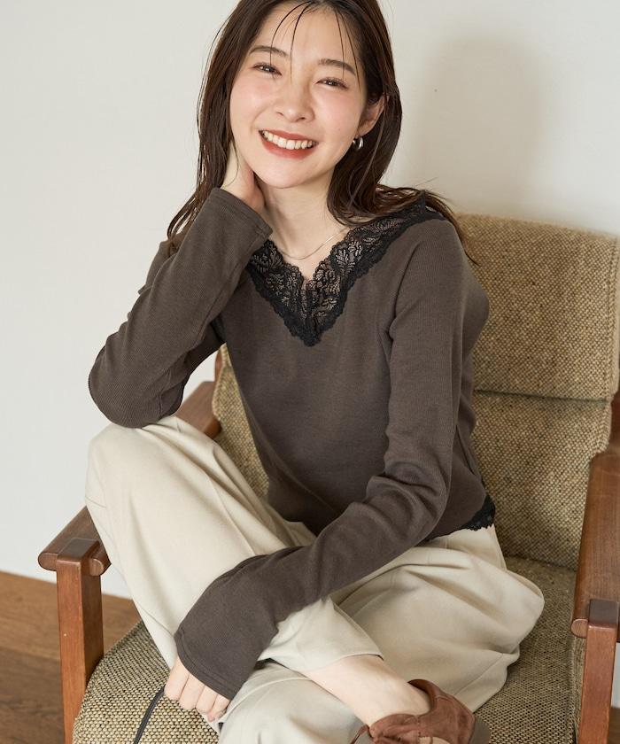 2way蕾絲長袖上衣