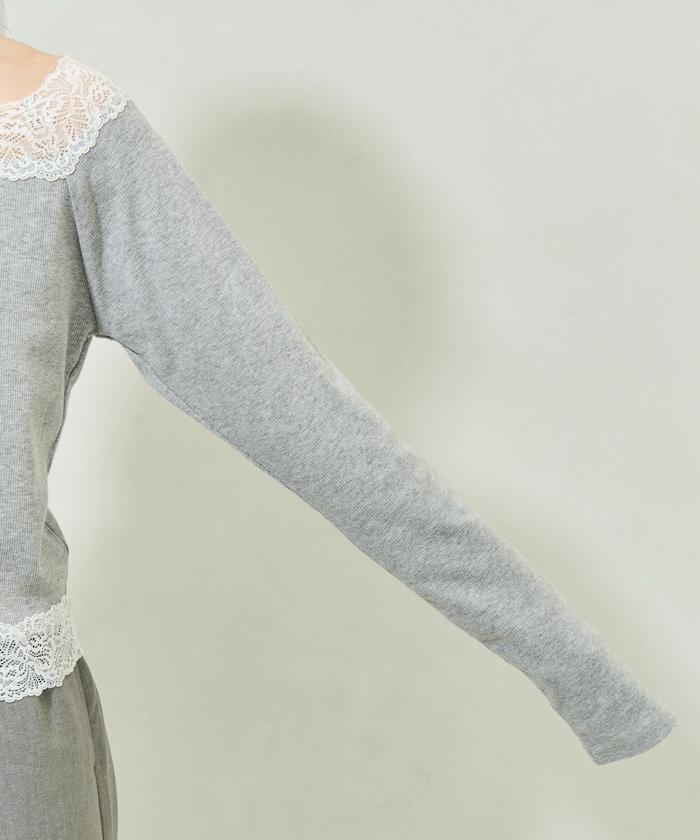 2way蕾絲長袖上衣