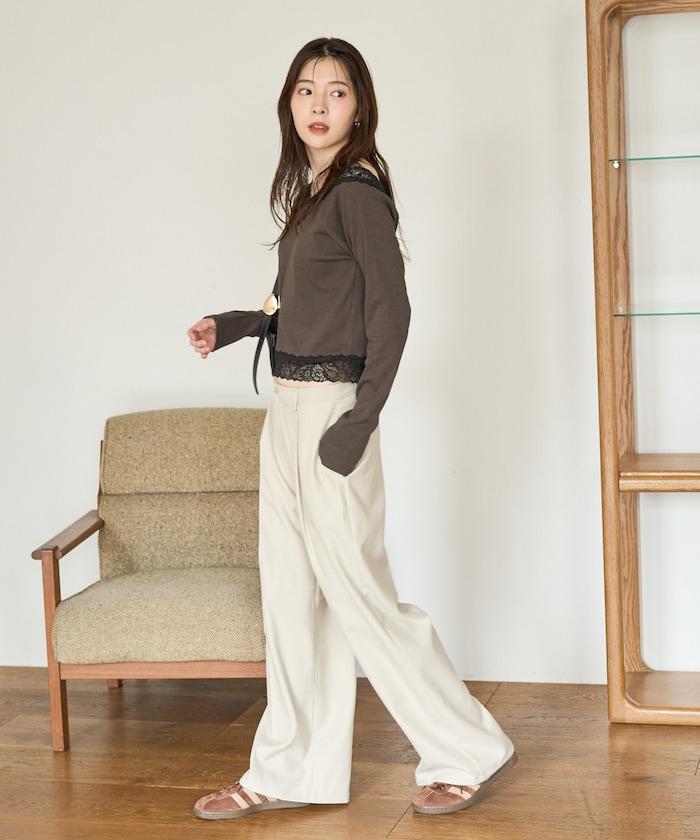 2way蕾絲長袖上衣