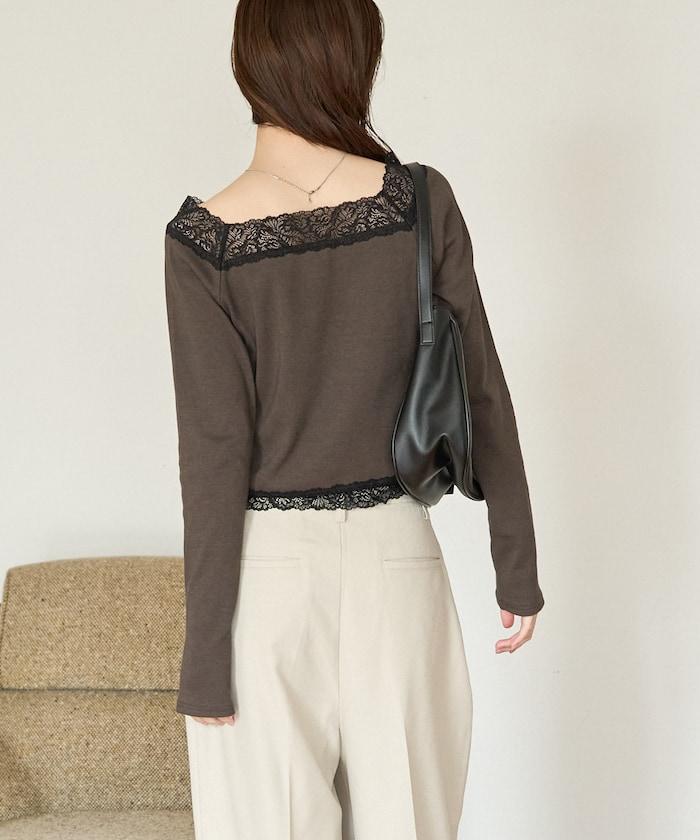 2way蕾絲長袖上衣